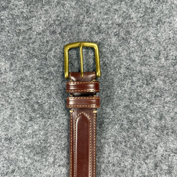Orvis 36 34HR Brown Leather Belt Brass Buckle Made in USA - Picture 1 of 8